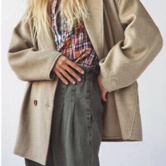Free People Hannah Slouchy Blazer Coat Oregano XS - Picture 2 of 9